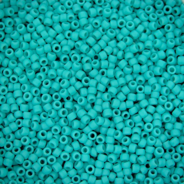 TOHO Seed Beads 55F Opaque Turquoise Frosted beadsmouse.co.uk