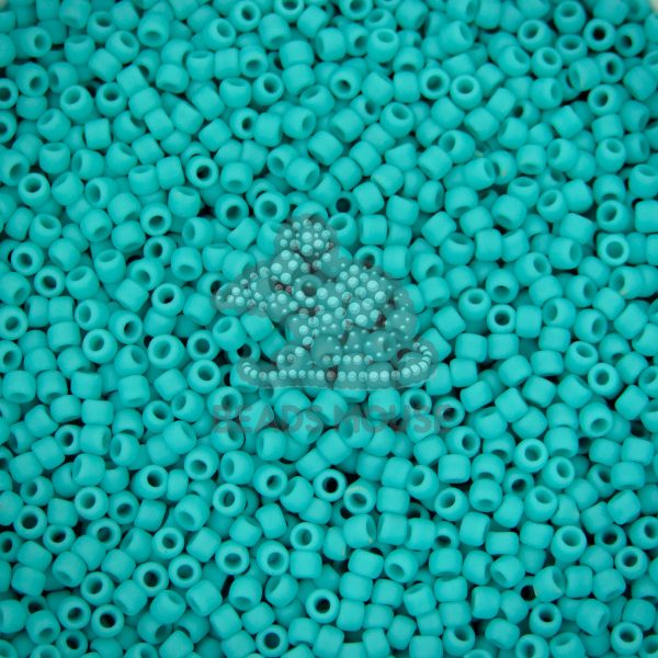 TOHO Seed Beads 55F Opaque Turquoise Frosted beadsmouse.co.uk