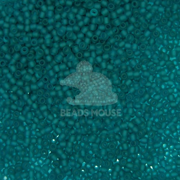TOHO Seed Beads 7BDF Transparent Teal Frosted beads mouse