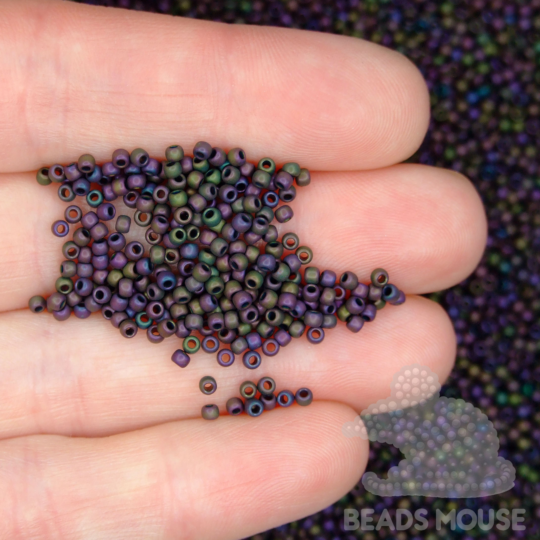 TOHO Seed Beads 85F Frosted Metallic Iris Purple beadsmouse.co.uk