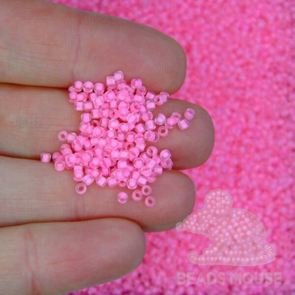 TOHO Seed Beads 969 Inside Color Crystal Neon Carnation Lined beadsmouse.co.uk