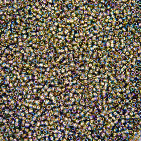 TOHO Seed Beads 999 Gold Lined Black Diamond Rainbow beadsmouse.co.uk