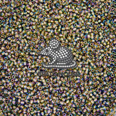 TOHO Seed Beads 999 Gold Lined Black Diamond Rainbow beadsmouse.co.uk