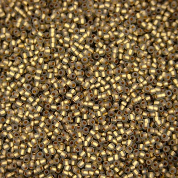 TOHO Seed Beads 999F Gold Lined Frosted Black Diamond beadsmouse.co.uk