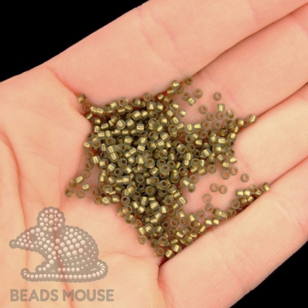 TOHO Seed Beads 999F Gold Lined Frosted Black Diamond 11/0 - Image 3