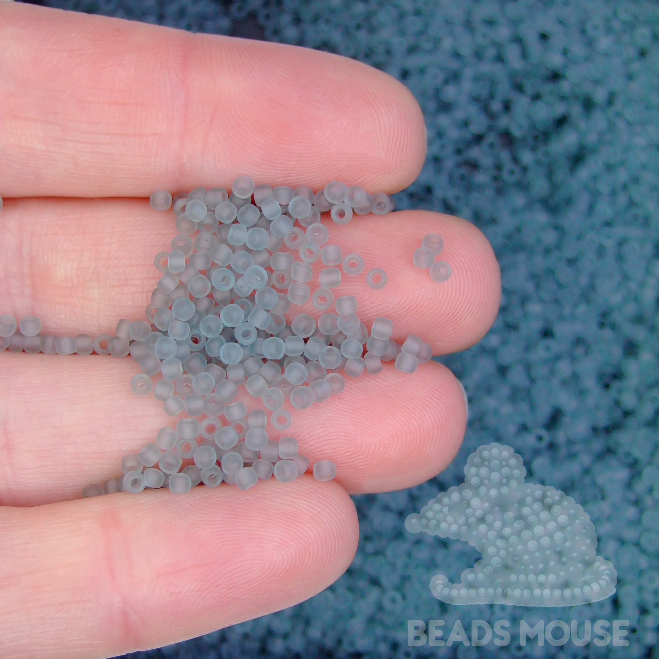 TOHO Seed Beads 9F Transparent Light Grey Frosted beadsmouse.co.uk