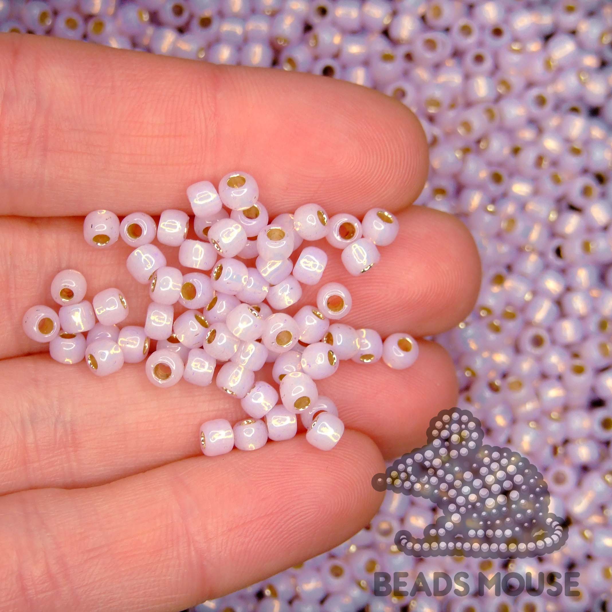 TOHO Seed Beads PF2121 PermaFinish Silver Lined Milky Light Amethyst beadsmouse.co.uk