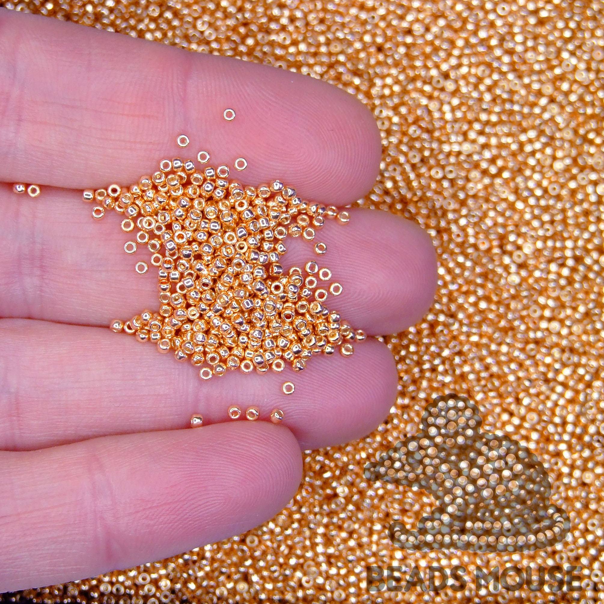 TOHO Seed Beads PF551 PermaFinish Galvanized Rose Gold beadsmouse.co.uk