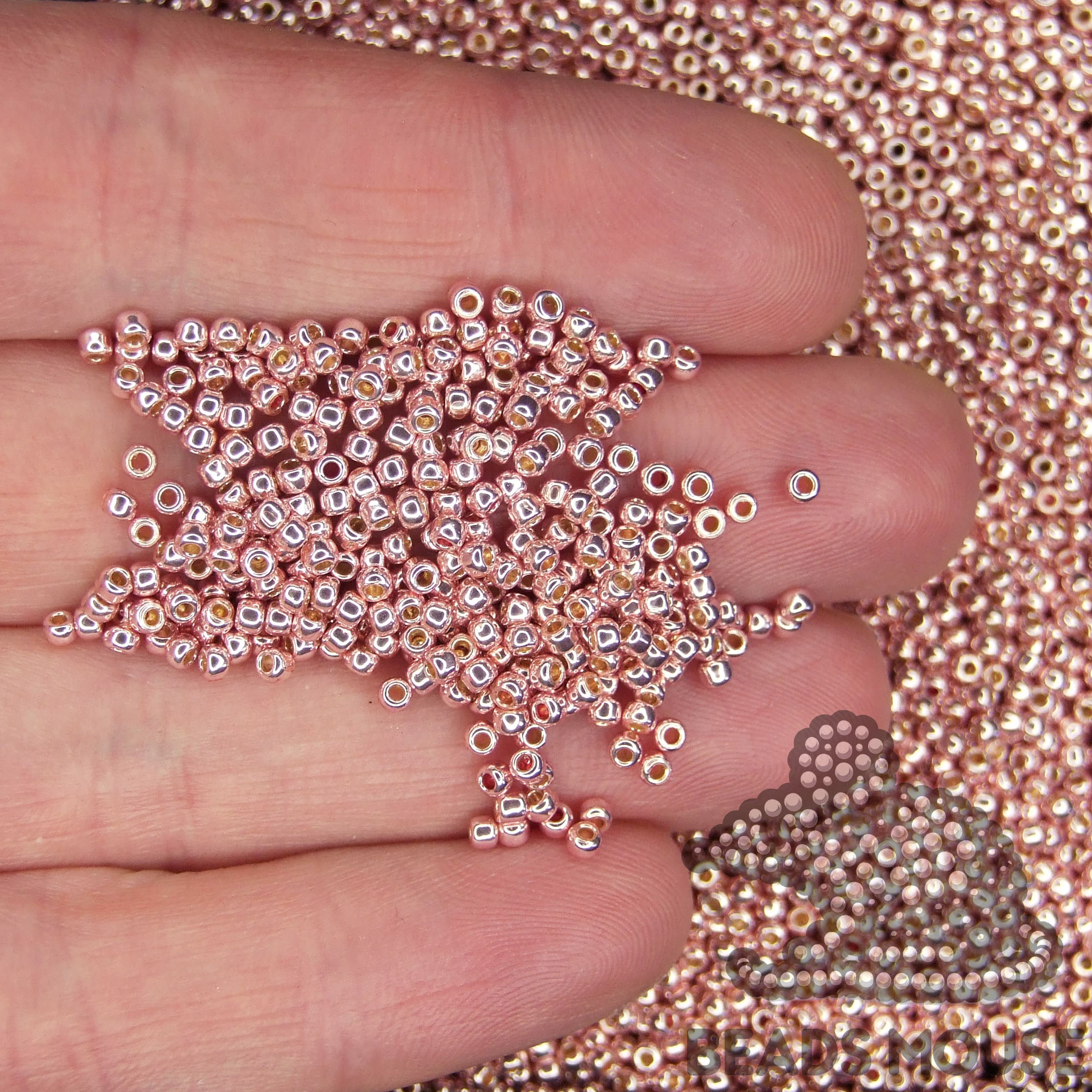 TOHO Seed Beads PF552 PermaFinish Galvanized Sweet Blush 02 beadsmouse.co.uk
