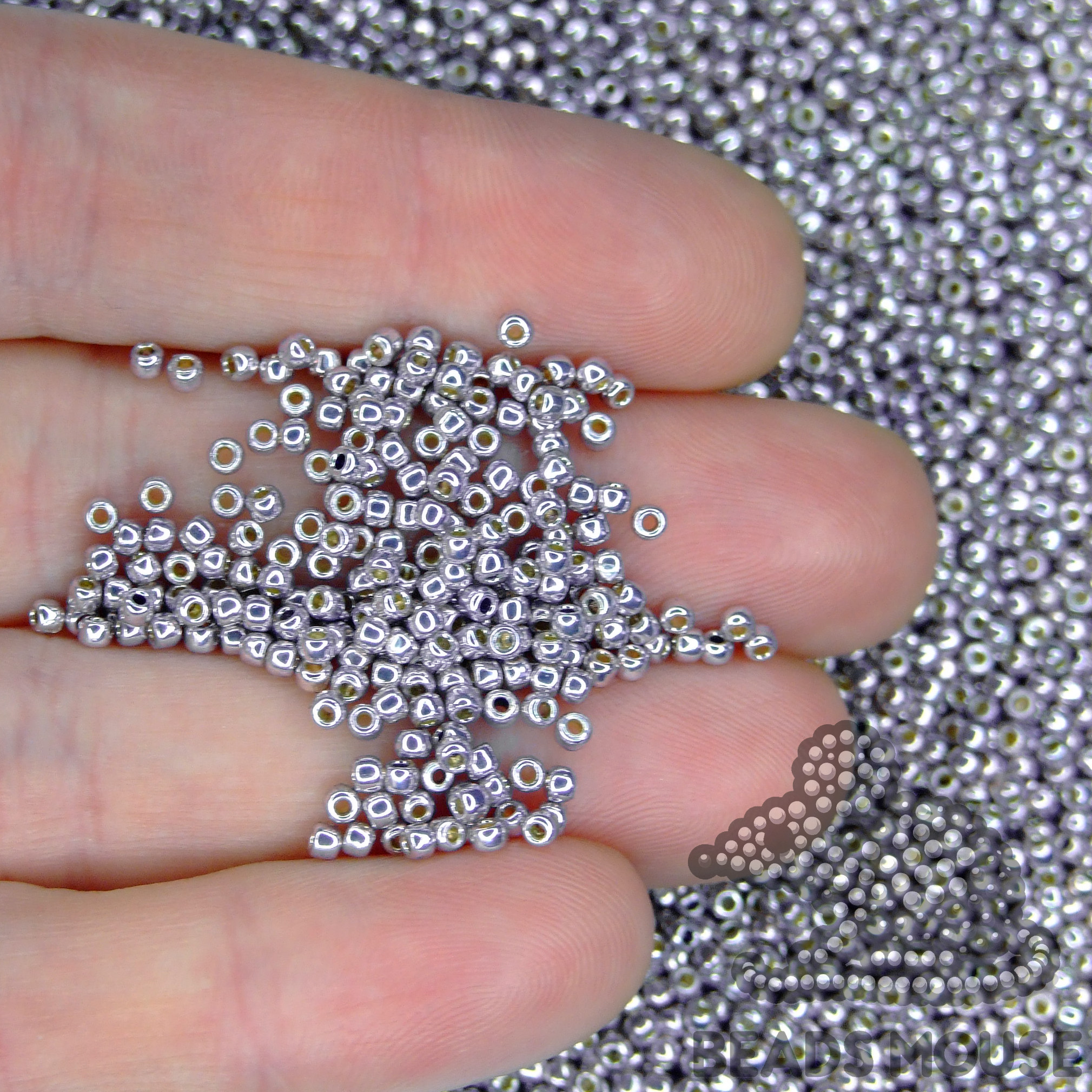 TOHO Seed Beads PF568 PermaFinish Galvanized Gunmetal Grey beadsmouse.co.uk 03