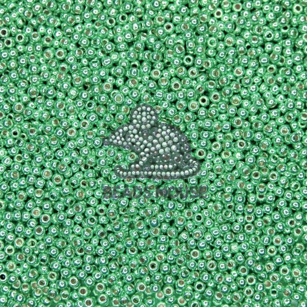TOHO Seed Beads PF570 PermaFinish Galvanized Mint Green beads mouse