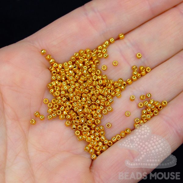 TOHO Seed Beads PF591 Permafinish Galvanized Old Gold beadsmouse.co.uk