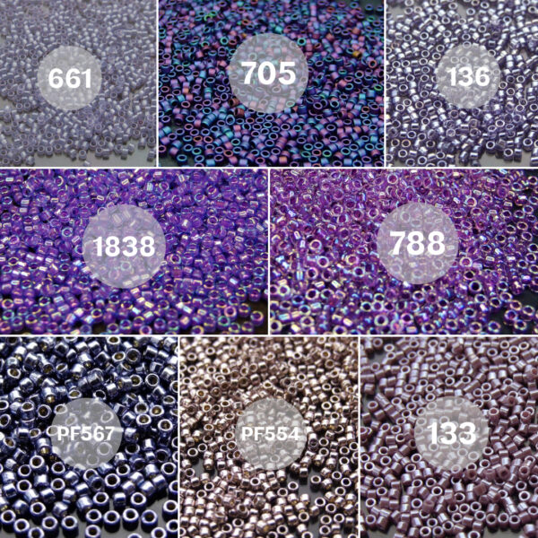 TOHO Treasure 8 Purple Variants beadsmouse.co.uk