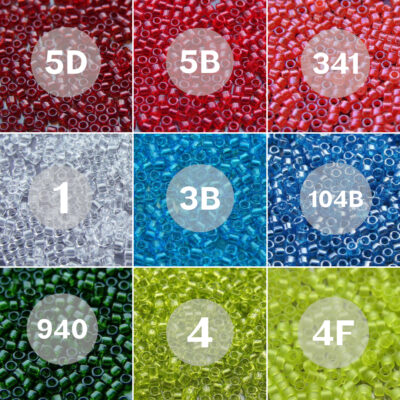 TOHO Treasure beads 9 Colours Red Green Blue RGB beadsmouse.co.uk
