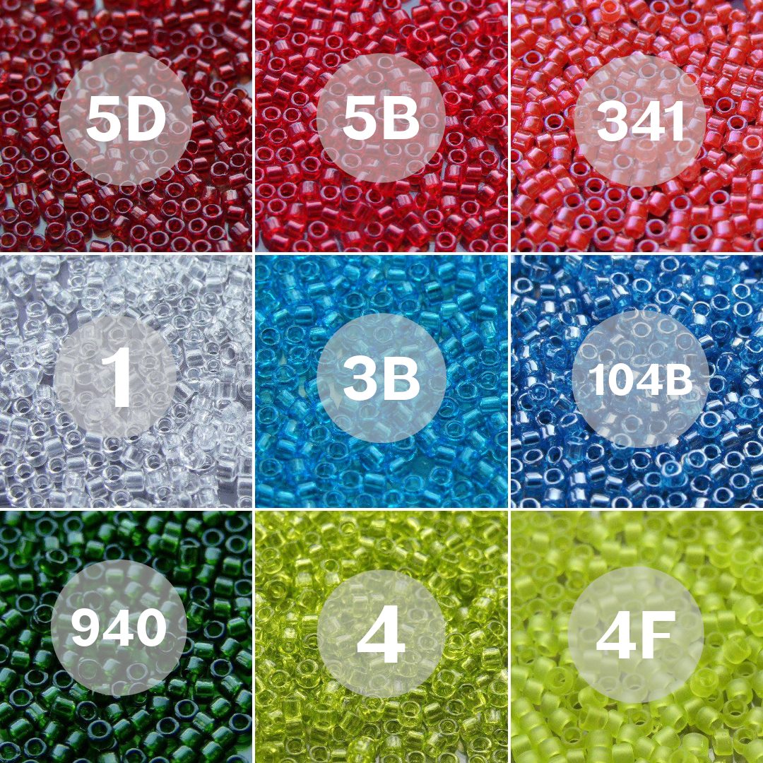 TOHO Treasure beads 9 Colours Red Green Blue RGB beadsmouse.co.uk