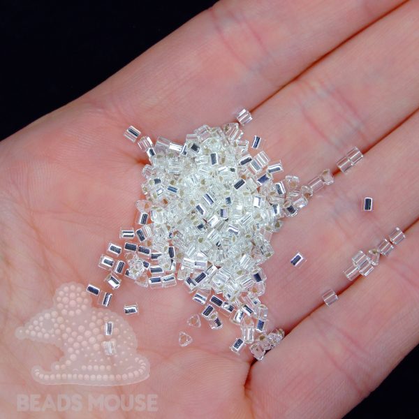 TOHO Triangle Beads 21 Silver Lined Crystal 11/0 - Image 3