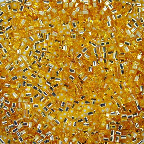 TOHO Triangle Beads 22B Silver Lined Medium Topaz beadsmouse.co.uk