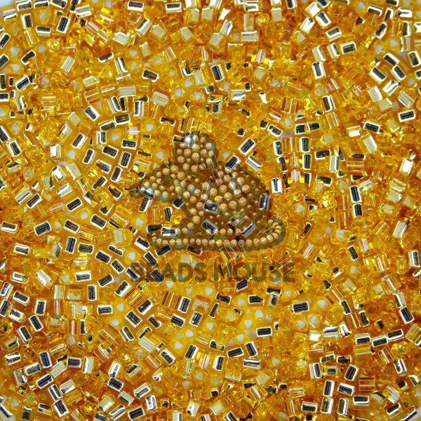 TOHO Triangle Beads 22B Silver Lined Medium Topaz beadsmouse.co.uk