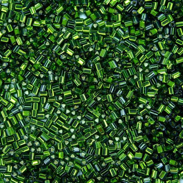 TOHO Triangle Beads 37 Silver Lined Olivine beadsmouse.co.uk