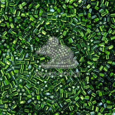 TOHO Triangle Beads 37 Silver Lined Olivine beadsmouse.co.uk