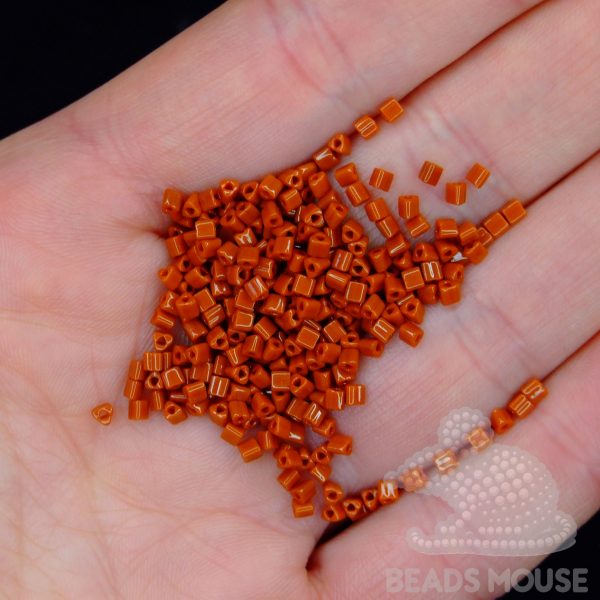 TOHO Triangle Beads 46L Opaque Terra Cotta beadsmouse.co.uk