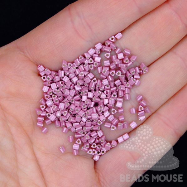 TOHO Triangle Beads 553F Galvanized Matte Vintage Rose 11/0 - Image 2