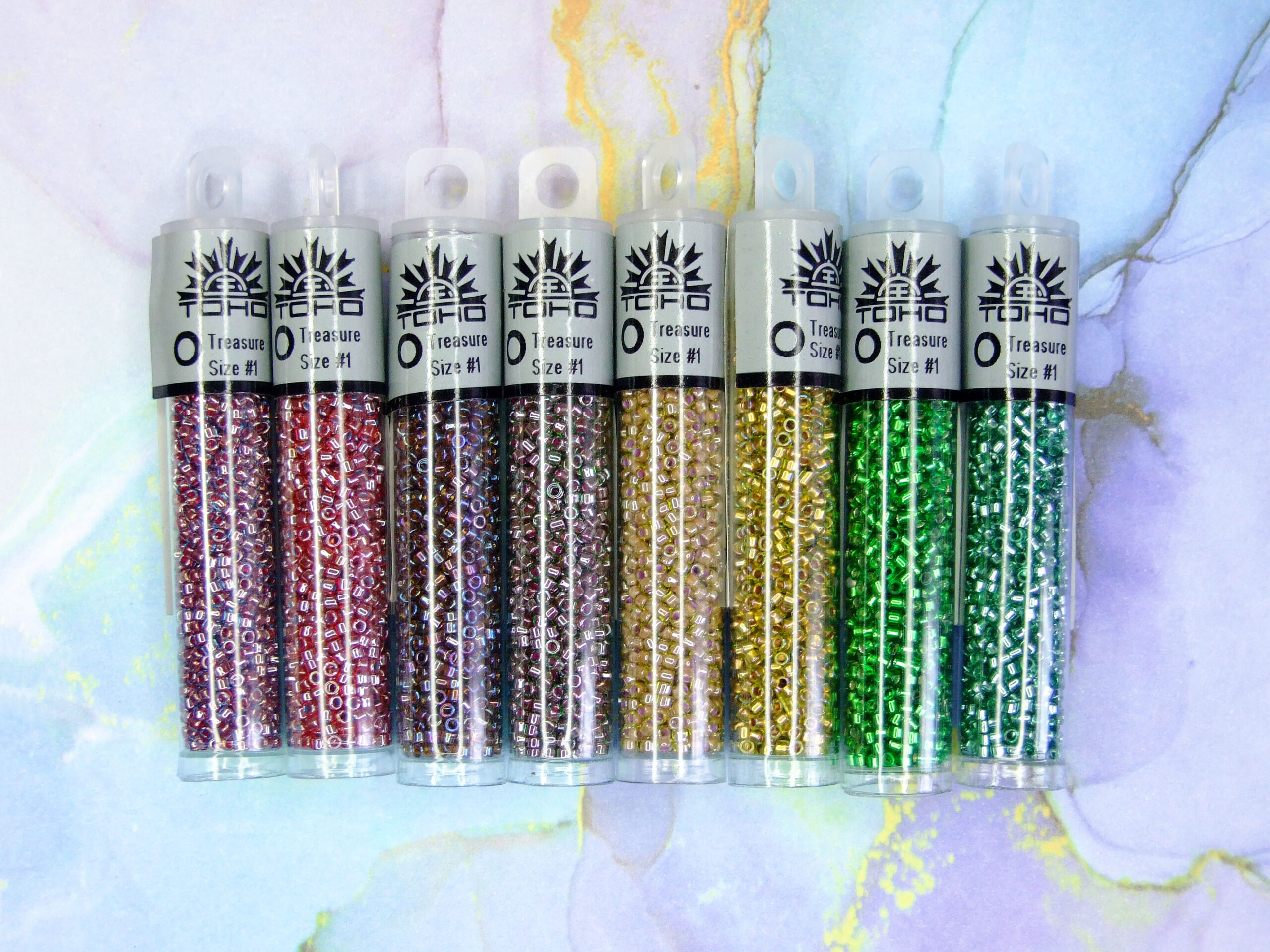 TOHO Treasure 8 variants lined beadsmouse.co.uk