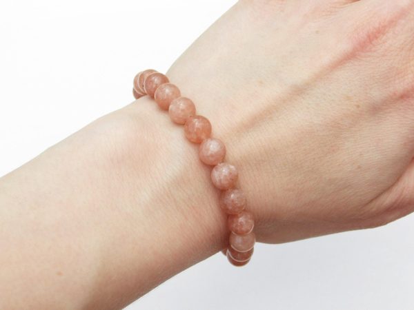 Tanzania Sunstone Natural Gemstone Bracelet 6-9'' Elasticated Michael's UK Jewellery