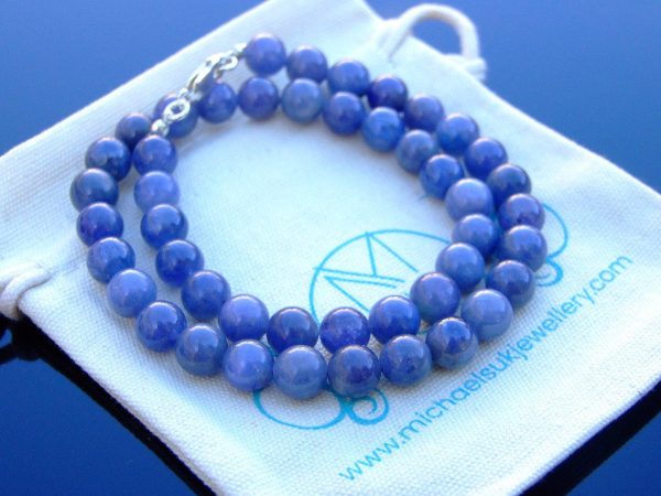 Tanzanite Natural Gemstone Necklace 8mm Beaded 16-30inch Michael's UK Jewellery