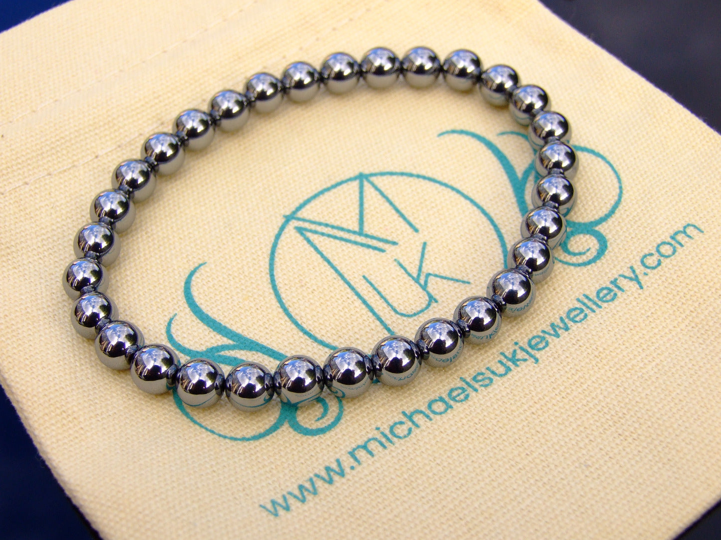 Terahertz 6mm Manmade Gemstone Bracelet 6-9'' Elasticated Michael's UK Jewellery