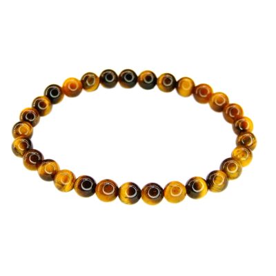 Tiger Eye Natural 6mm Gemstone Bracelet 6-9'' Elasticated Michael's UK Jewellery