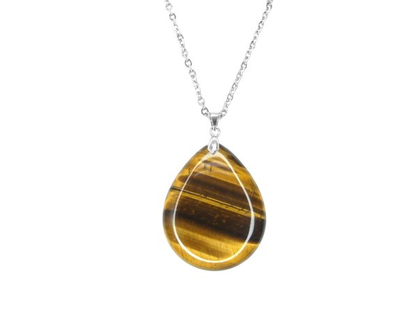 Gemstone Necklace Tiger Eye Tear Pendant Natural beads mouse
