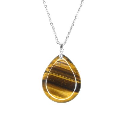 Gemstone Necklace Tiger Eye Tear Pendant Natural beads mouse