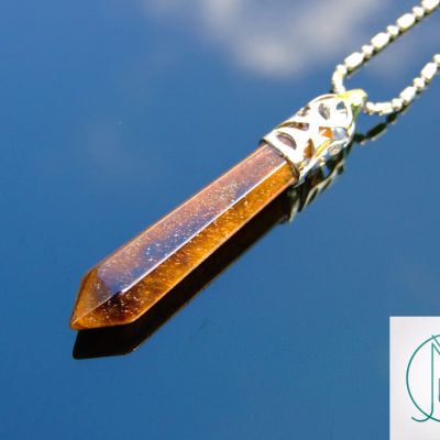 Tigers Eye Crystal Long Point Pendant Gemstone Necklace Michael's UK Jewellery
