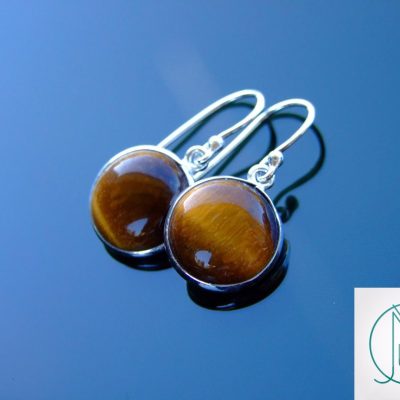 Tigers Eye Natural Gemstone 925 Sterling Silver Earrings Michael's UK Jewellery