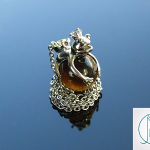 Tigers Eye Necklace Frog Pendant Natural Gemstone With Pouch Michael's UK Jewellery