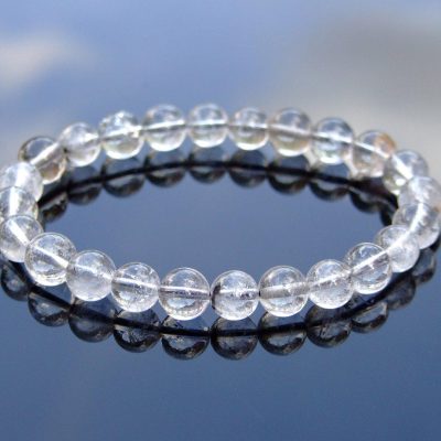 Titanium Rutile Quartz Natural Gemstone Bracelet 6-9'' gift for him gift for her minetomind beadsmouse.co.uk