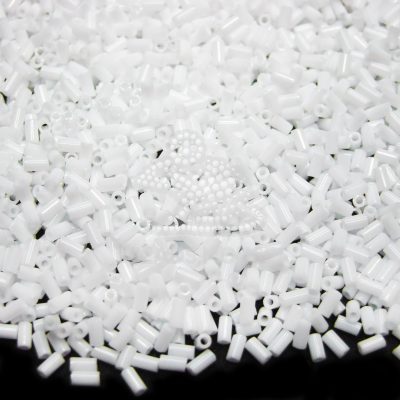 Toho Bugle Seed Beads 41 Opaque White 3mm beads mouse