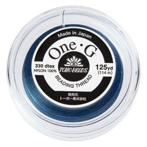 Toho One-G 0.2mm 125yd Beading Thread Blue beads mouse