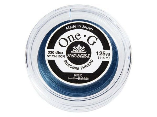 Toho One-G 0.2mm 125yd Beading Thread Blue beads mouse