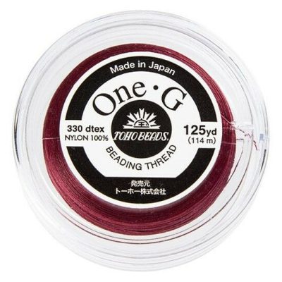 Toho One-G 0.2mm 125yd Beading Thread Burgundy Michael's UK Jewellery