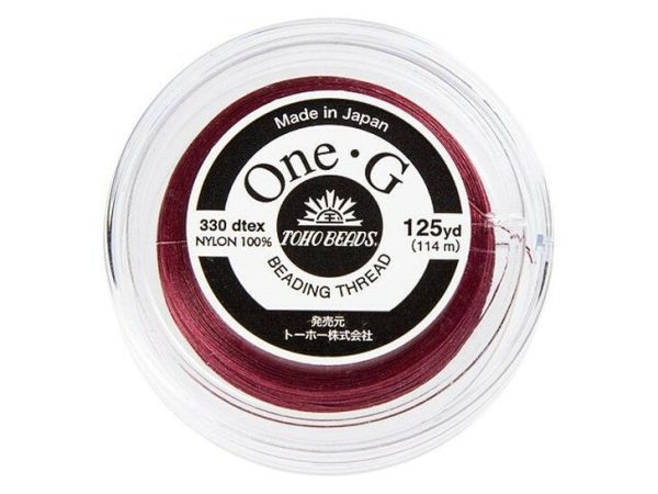 Toho One-G 0.2mm 125yd Beading Thread Burgundy Michael's UK Jewellery