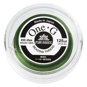 Toho One-G 0.2mm 125yd Beading Thread Green beads mouse