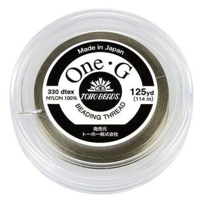Toho One-G 0.2mm 125yd Beading Thread Light Khaki beads mouse