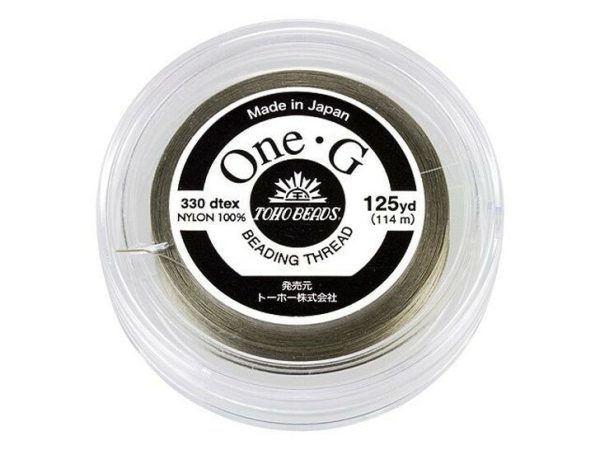 Toho One-G 0.2mm 125yd Beading Thread Light Khaki beads mouse