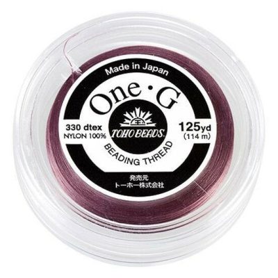 Toho One-G 0.2mm 125yd Beading Thread Mauve beads mouse