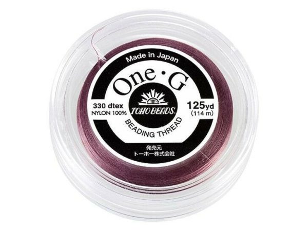 Toho One-G 0.2mm 125yd Beading Thread Mauve beads mouse