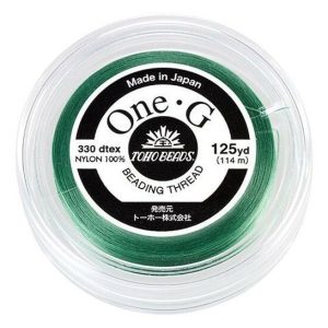 Toho One-G 0.2mm 125yd Beading Thread Mint Green beads mouse