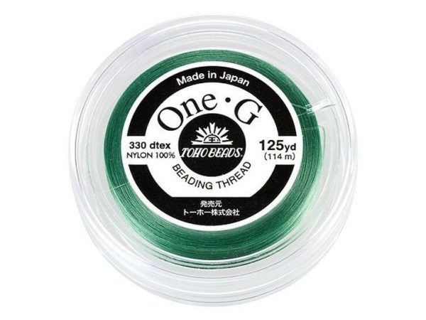 Toho One-G 0.2mm 125yd Beading Thread Mint Green beads mouse