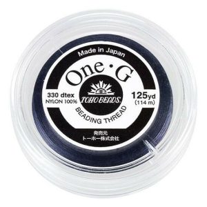 Toho One-G 0.2mm 125yd Beading Thread Navy beads mouse